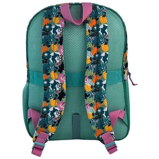 STITCH TROPICAL MOCHILA PRIMARIA DOBLE COMPARTIMENTO (GRAN CAPACIDAD), ADAPTABLE A CARRO). CON ACCESORIO POM-POM.45 X 32 X 20 CM. image 2
