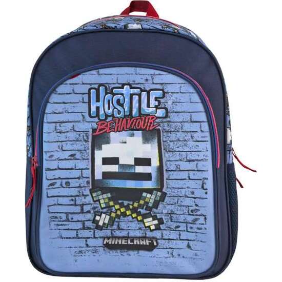 MINECRAFT HOSTILE BEHAVIOUR MOCHILA PRIMARIA DOBLE COMPARTIMENTO (GRAN CAPACIDAD), ADAPTABLE A CARRO). 44 X 30 X 20 CM. image 0