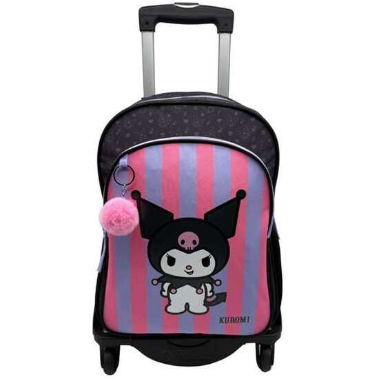 KUROMI MOCHILA PRIMARIA DOBLE COMPARTIMENTO ADAPTABLE + CARRO NEGRO T963 TOYBAGS CON PROTECCION LATERAL Y STOPER FRONTAL ANTI CAIDA44 X 30 X 20 CM. image 0