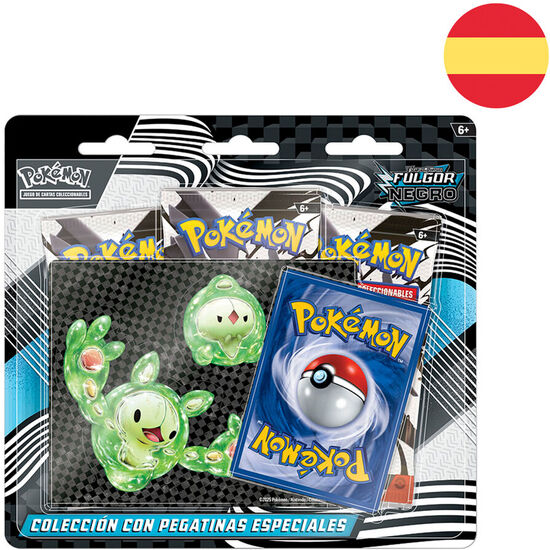 BLISTER JUEGO CARTAS COLECCIONABLES TECH STICKER COLLECTION FULGOR NEGRO POKEMON ESPAÃ±OL SURTIDO image 0