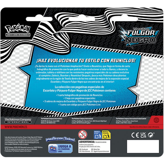 BLISTER JUEGO CARTAS COLECCIONABLES TECH STICKER COLLECTION FULGOR NEGRO POKEMON ESPAÃ±OL SURTIDO image 1
