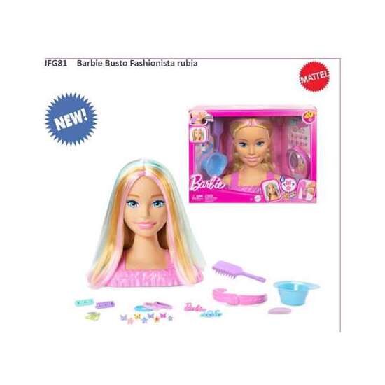 BARBIE BUSTO FASHIONISTA RUBIA. INCLUYE MAS DE 20 ACCESORIOS. image 0