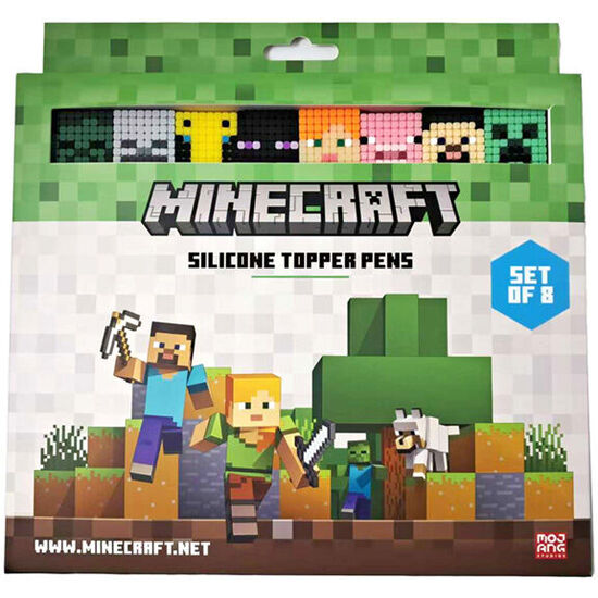 BLISTER 8 BOLIGRAFOS PUNTA FINA TOPPER MINECRAFT image 0