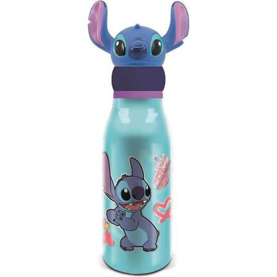 BOTELLA ALUMINIO CON FIGURITA 3D STITCH DRAWING 690 ML. image 0