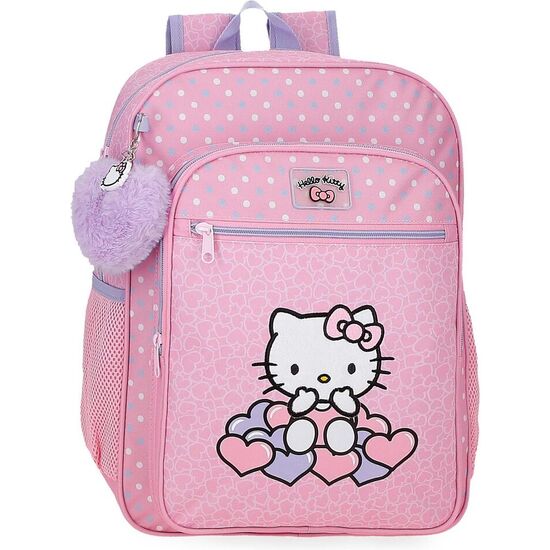 MOCHILA HEARTS &#38; DOTS HELLO KITTY 38CM ADAPTABLE image 0