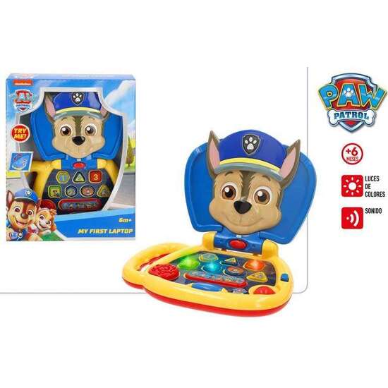 MI PRIMERORDENADOR PAW PATROL CHASE CON LUCES Y SONIDOS. 21,5X6X28 CM image 1