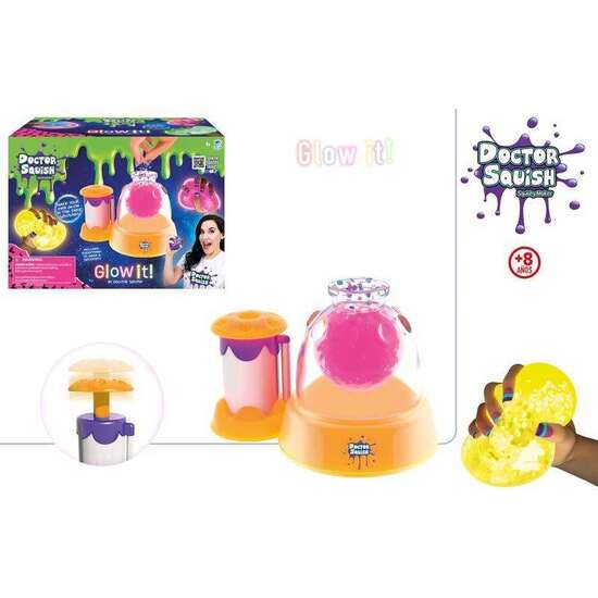 FABRICA DE BOLAS SQUISY QUE BRILLA  DR SQUISH EDICION NEON 21X30X18 CM image 0
