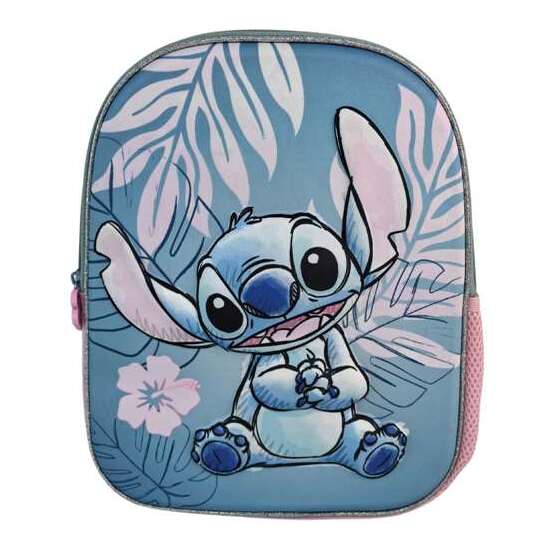 STITCH PINK MOCHILA PREESCOLAR 3D. BOLSILLO LATERAL. 8 X 22 X 8 CM. image 0