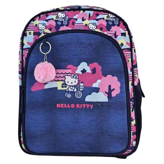 HELLO KITTY MOCHILA PRIMARIA DOBLE COMPARTIMENTO (GRAN CAPACIDAD), ADAPTABLE A CARRO). CON ACCESORIO POM-POM.42 X 31 X 13.5 CM. image 0