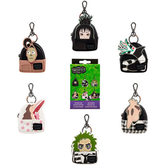 LLAVERO MINI MOCHILA MYSTERY BEETLEJUICE LOUNGEFLY SURTIDO image 0