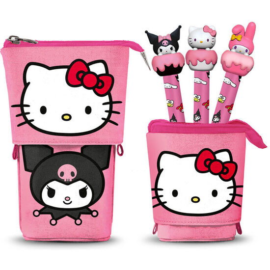 PORTATODO + 3 BOLIGRAFOS BORRABLES HELLO KITTY image 0