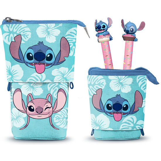 PORTATODO + 2 BOLIGRAFOS BORRABLES STITCH DISNEY image 0