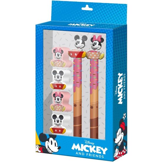 BLISTER BOLIGRAFO + LAPIZ + 4 GOMAS MICKEY & MINNIE DISNEY image 0