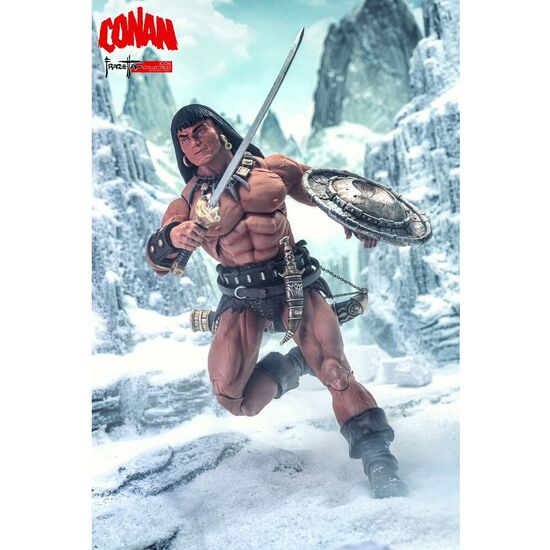 FIGURA CONAN THE BARBARIAN FRAZETTA ICON 17CM image 0