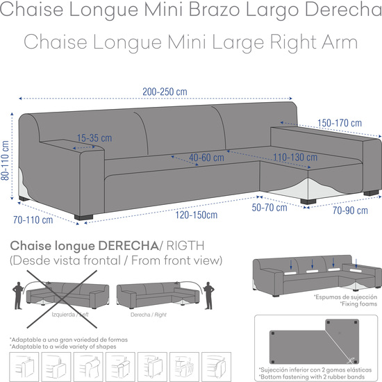 APOLO CHAISE LONGUE MINI BRAZO CORTO DERECHA C/11 image 4