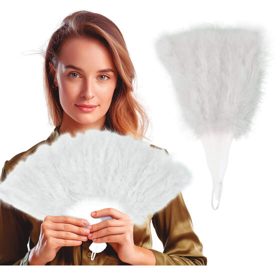 ABANICO PLUMAS BLANCO 16 PALAS image 0