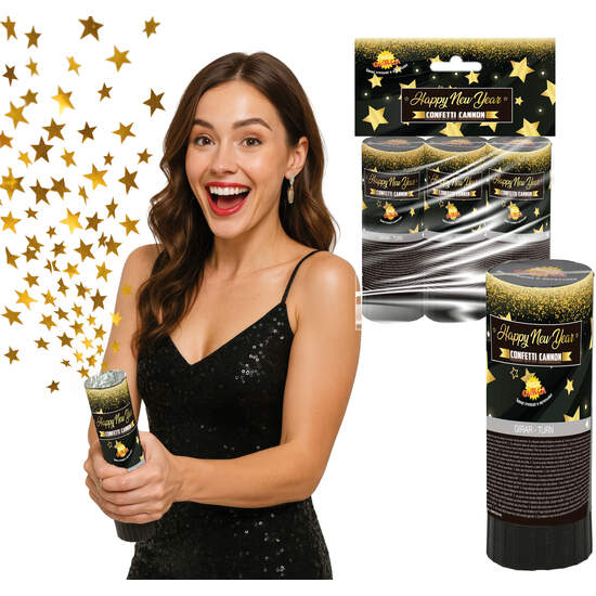 BOLSA 3 CAÑONES 10.5 CM NEW YEAR CONFETTI image 0