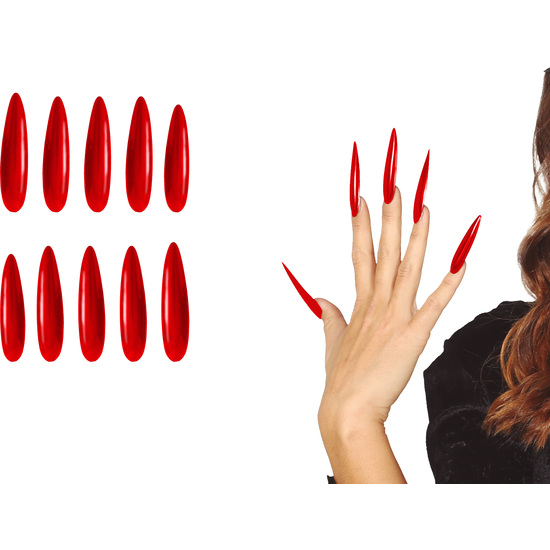 12 UÑAS ROJAS CON ADHESIVO image 0
