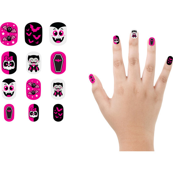 12 UÑAS CON ADHESIVO,INFANTIL, HALLOWEEN, DISEÑO 4 image 0
