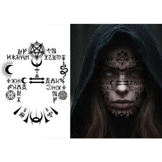 TATUAJE CARA SATANIC 30X13 CM image 0