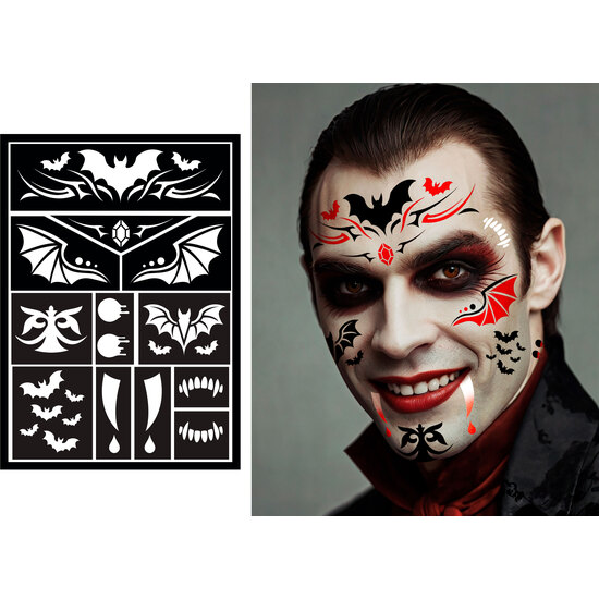 PLANTILLA MAQUILLAJE VAMPIRO 14X20 CM image 0