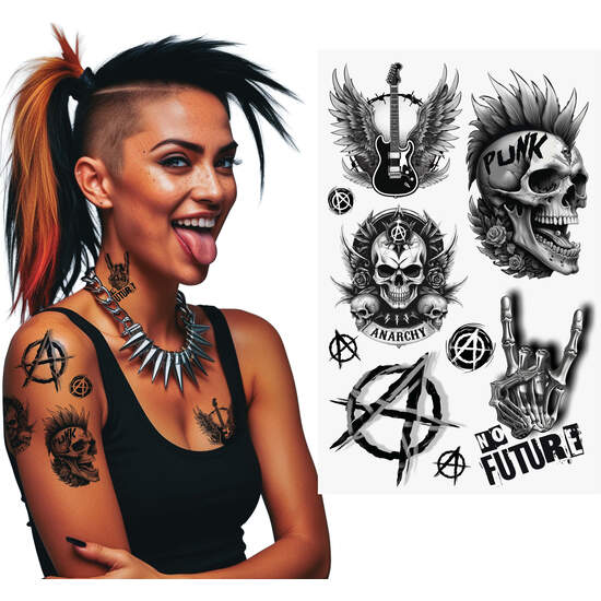 HOJA TATUAJE PUNK 14X30 CM image 0