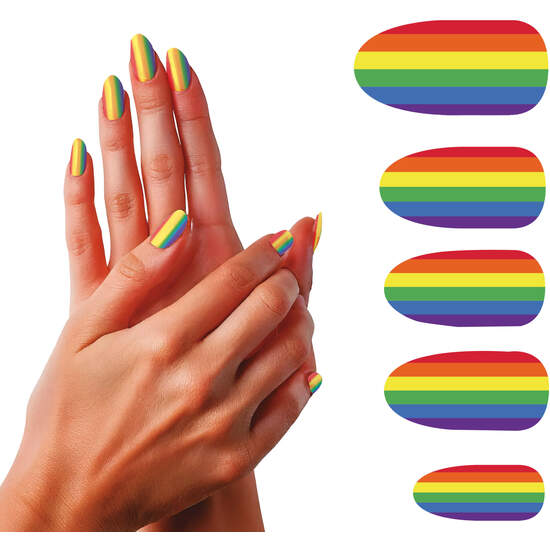 12 UÑAS GLUE ARCOIRIS image 0