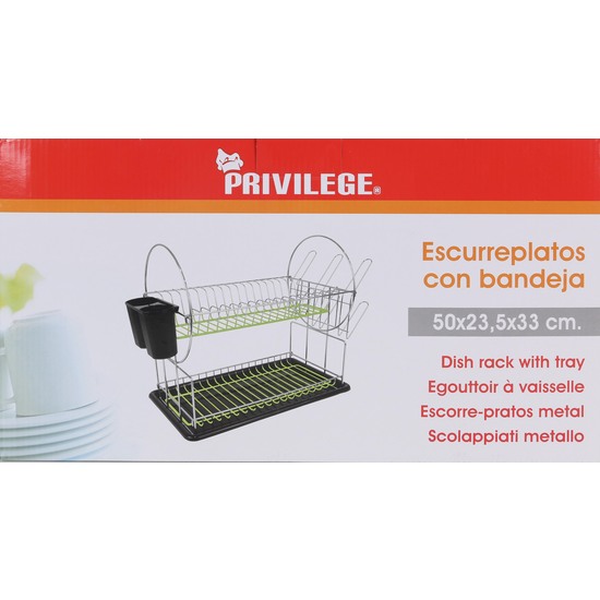 DISH RACK W/TRAY 50X23.5X33CM CONFORTIME image 1