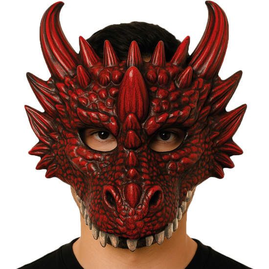 MEDIA MASCARA DRAGON, FOAM, ROJA image 0