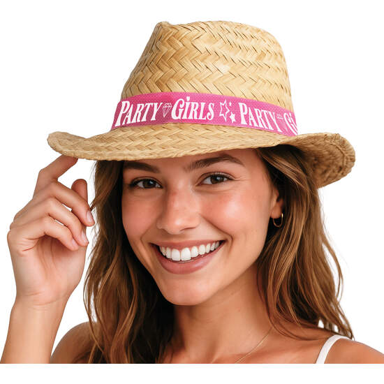 GORRO DE PAJA PARTY GIRLS, ADULTA image 0