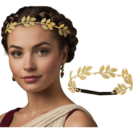 CORONA LAUREL DORADA METALICA image 0
