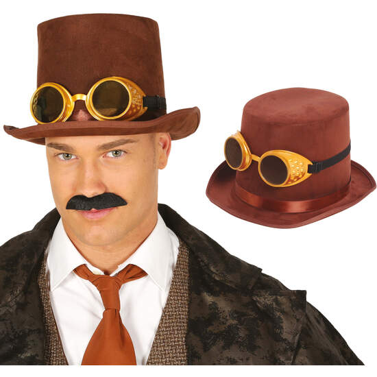 CHISTERA FIELTRO MARRON CON GAFAS, ADULTO image 0