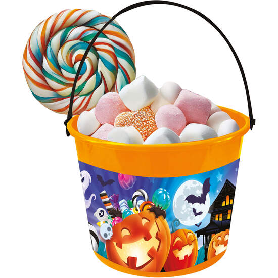 CESTA CALABAZAS Y FANTASMAS 18X16 CM, INFANTIL image 0