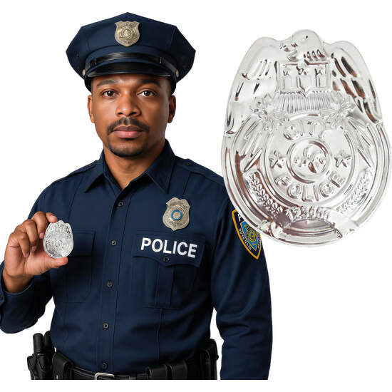 PLACA POLICIA METAL 7 CMS image 0