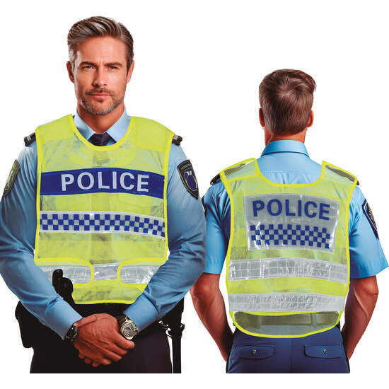 CHALECO POLICIA DE TRAFICO AMARILLO, ADULTO image 0