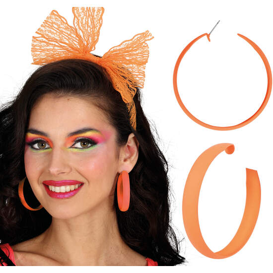 PENDIENTES ARO NEON NARANJA image 0