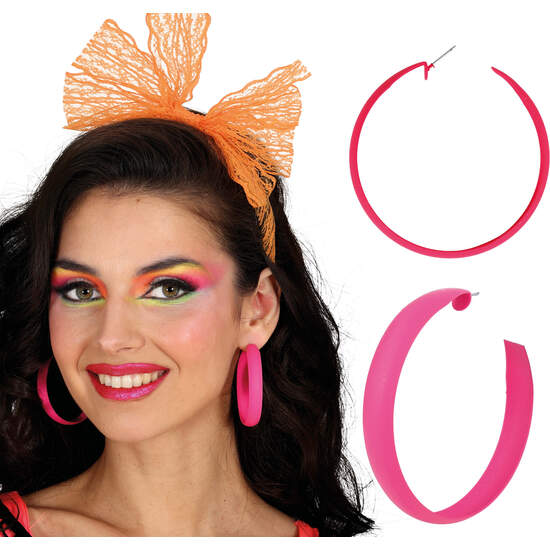 PENDIENTES ARO NEON FUCSIA image 0