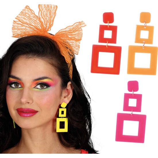 PENDIENTES AÑOS 70 NEON SURTIDOS image 0