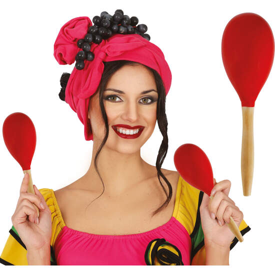 MARACA ROJA MADERA 20 CMS image 0
