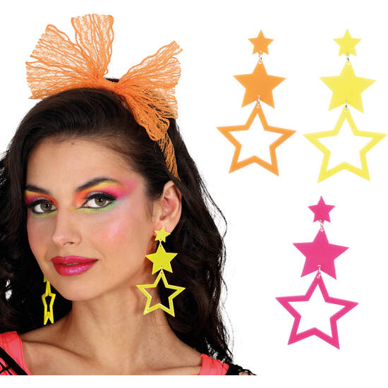 PENDIENTES ESTRELLAS NEON SURTIDOS image 0