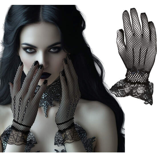 GUANTES ENCAJE NEGROS, ADULTA image 0