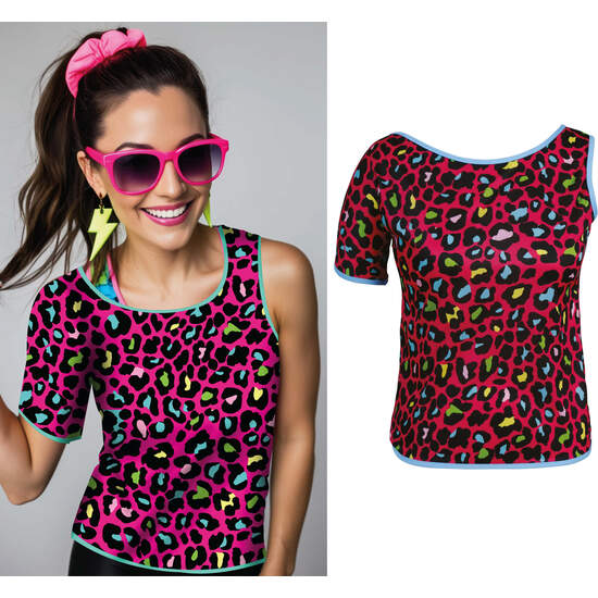 CAMISETA LEOPARDO 80S, ADULTA, 42 – 44 (L) image 0