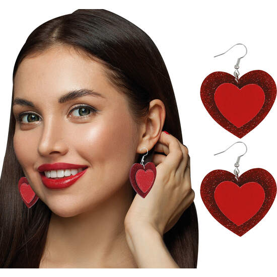 PENDIENTES CORAZONES 5 CM image 0