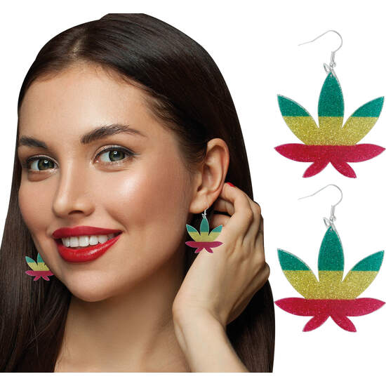 PENDIENTES HOJA MARIHUANA image 0
