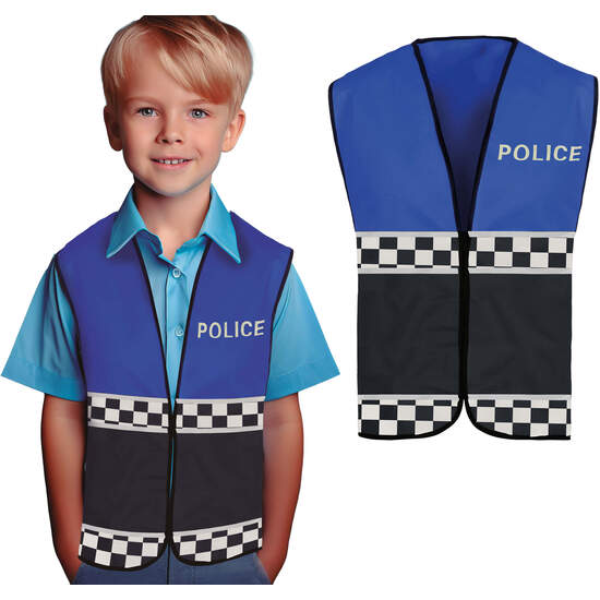 CHALECO POLICIA AZUL, INFANTIL image 0
