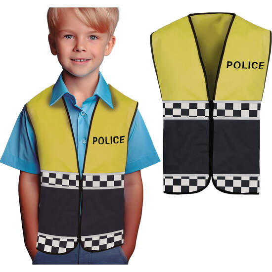CHALECO POLICIA AMARILLO, INFANTIL image 0