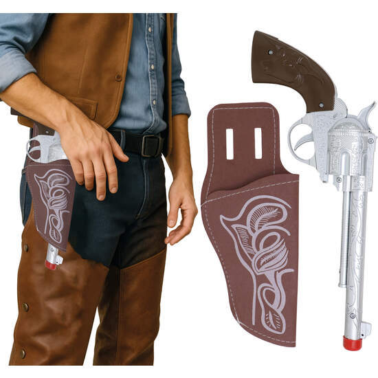 PISTOLA 30 CMS CON CARTUCHERA, INFANTIL image 0