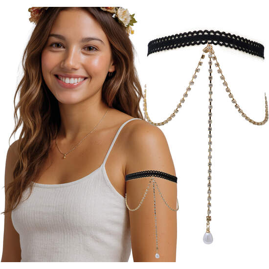 BRAZALETE CON DIAMANTES FALSOS image 0