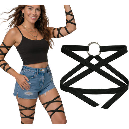 CINTA NEGRA DECORATIVA PIERNA Y BRAZO image 0
