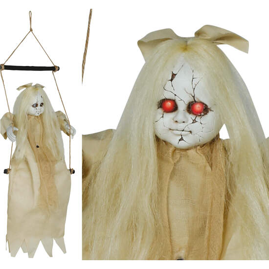 COLGANTE NIÑA EN COLUMPIO LUZ SON 75 CMS image 0